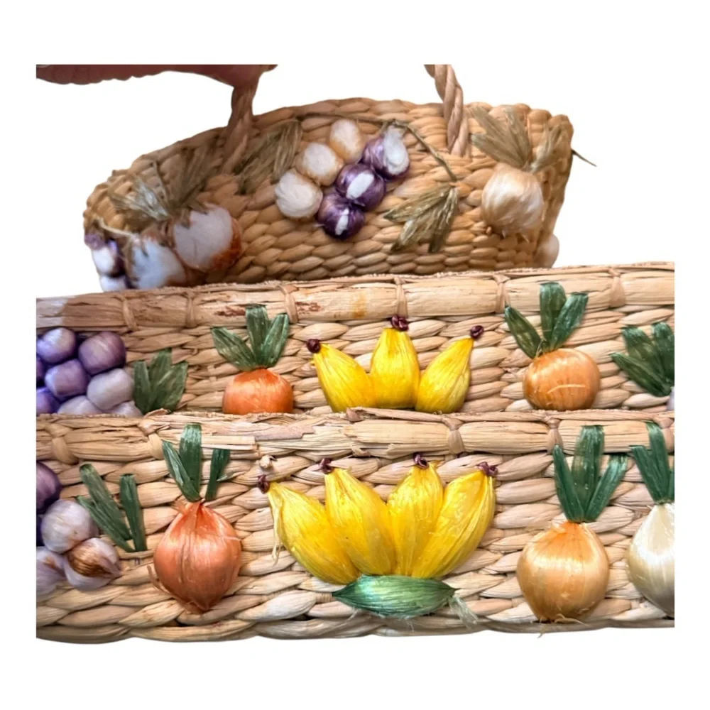Vintage Wicker Basket Set as is